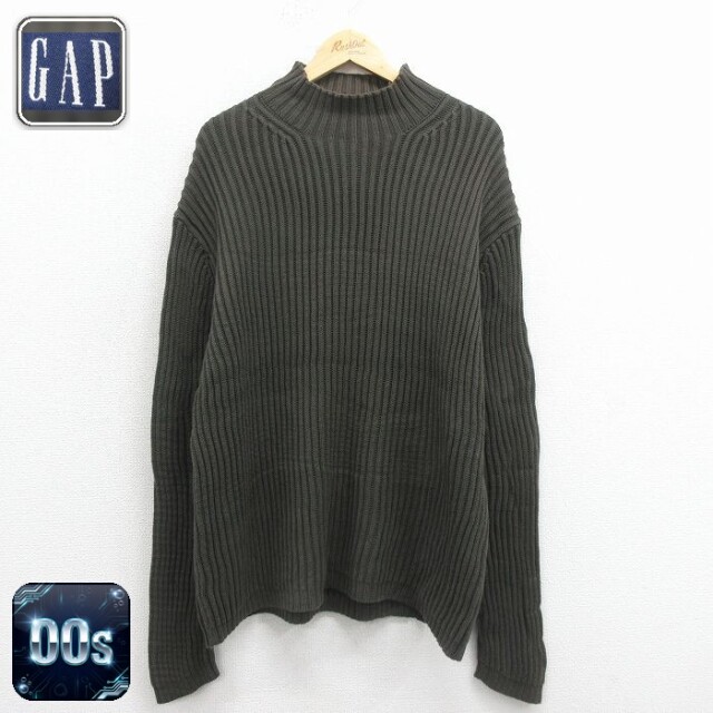 【50%OFF】ギャップ 00s 長袖セーター モックネック グリーン L | 古着