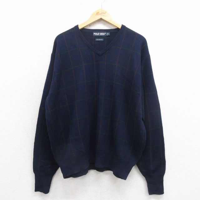 ラルフローレン 90s 長袖セーター ネイビー XL | 古着