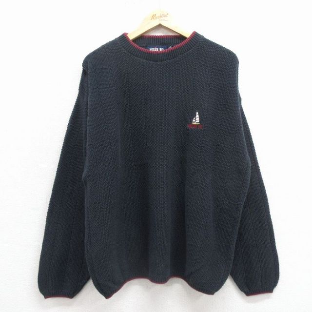 90s 長袖セーター ヨット ブラック XL | 古着