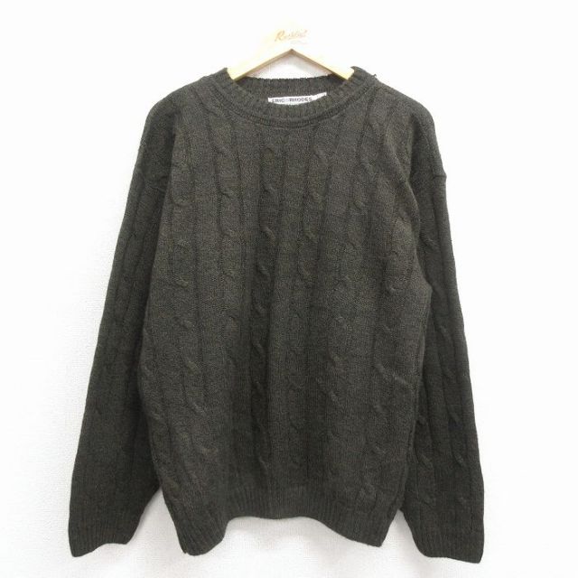 【50%OFF】ケーブルセーター 90s ブラウン L | 古着