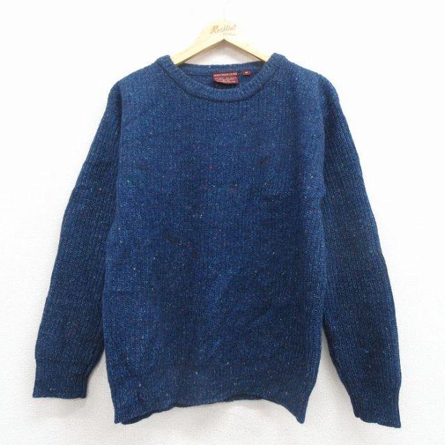 M★古着 ラルフローレン チャップス 長袖 ブランド セーター メンズ 80年代 80s クルーネック 紺 25dec02