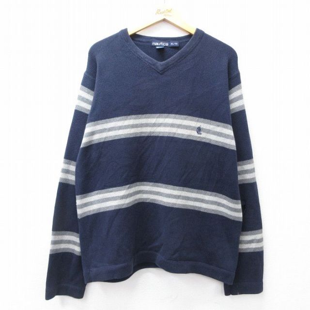 【50%OFF】ノーティカ 90s セーター ワンポイント ネイビー XL | 古着