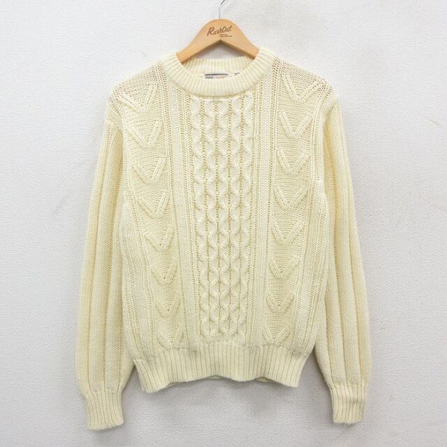 【50%OFF】シアーズ 90s 長袖セーター ケーブル 生成り ベージュ L | 古着