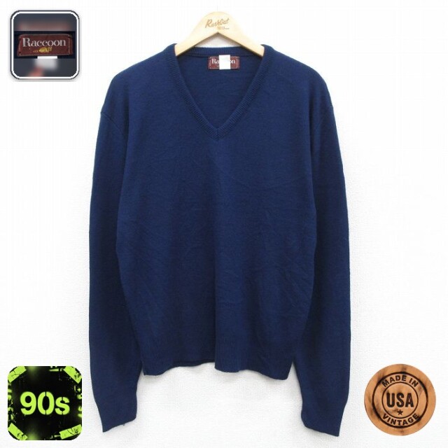 【50%OFF】90s 長袖セーター ネイビー L | 古着