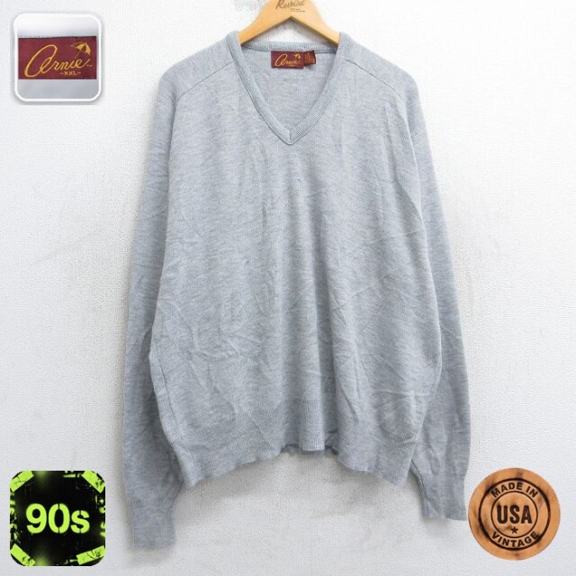 【50%OFF】90s ラグランセーター グレー XL | 古着