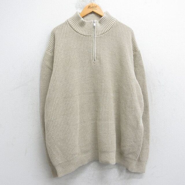 オールドネイビー 00s 長袖ハーフジップセーター ベージュ XL | 古着