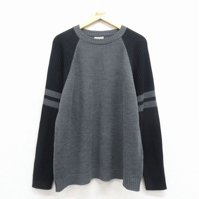 【50%OFF】アリゾナジーンズ 長袖セーター ツートンカラー グレー L | 古着