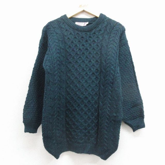 90s ケーブルセーター グリーン M | 古着