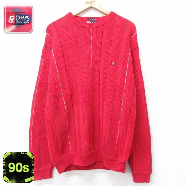 【50%OFF】ラルフローレン 90s 長袖セーター ワンポイントロゴ レッド L | 古着