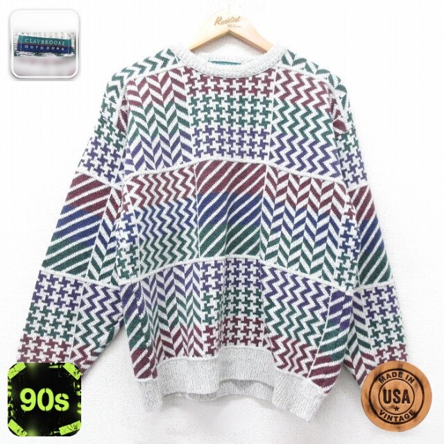 【50%OFF】90s 長袖セーター グレー M | 古着