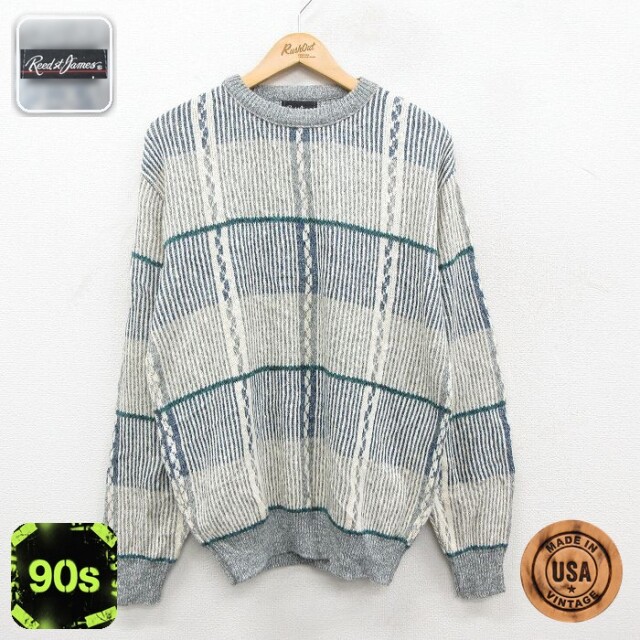 【50%OFF】90s 長袖セーター グレー L | 古着