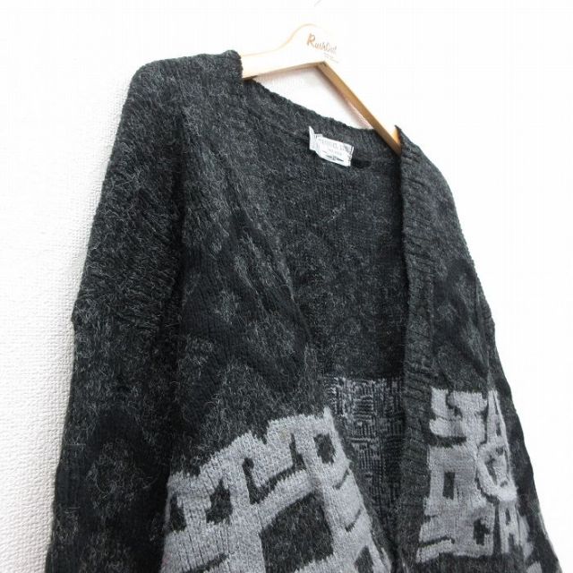 古着通販 XL☆古着 長袖 ニット カーディガン メンズ 90年代 90s