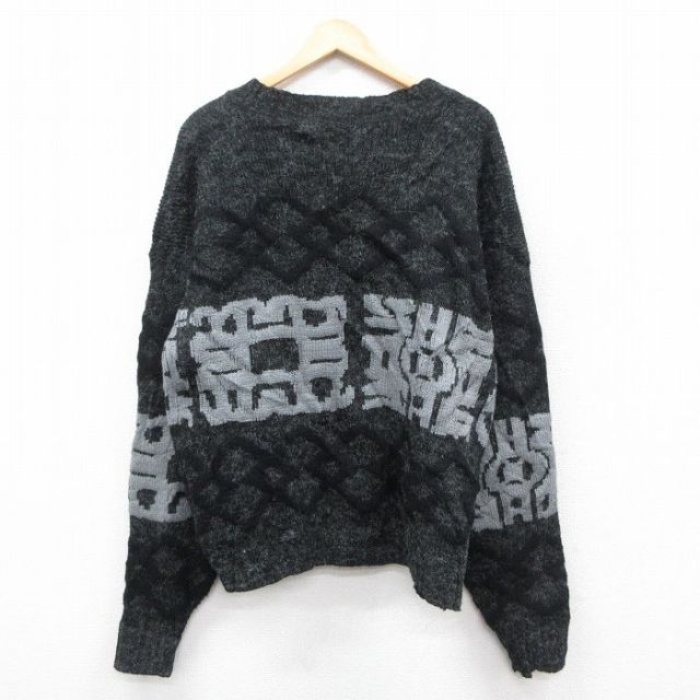 古着通販 XL☆古着 長袖 ニット カーディガン メンズ 90年代 90s