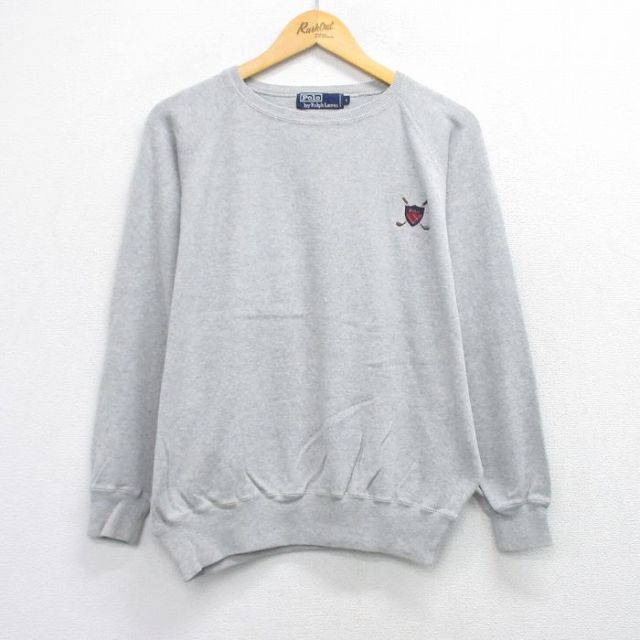 ラルフローレン 90s 長袖セーター ワンポイントロゴ グレー XL | 古着