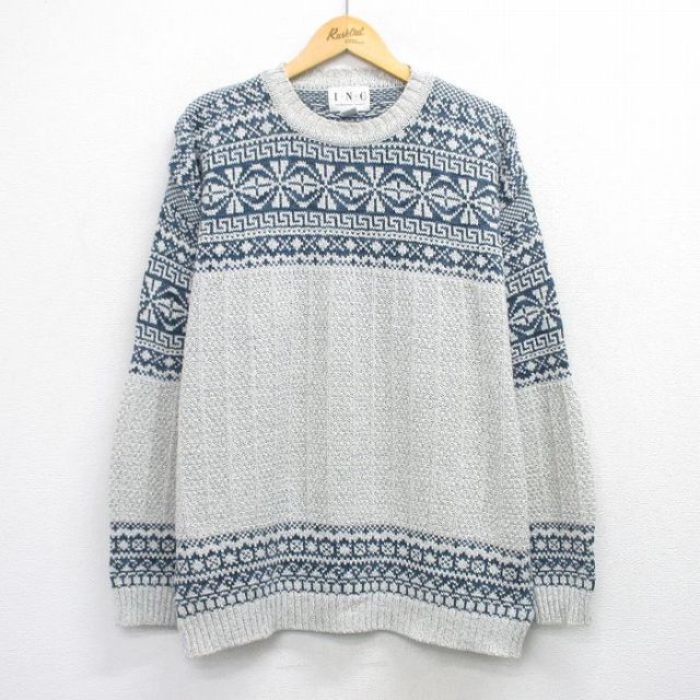 90s 長袖セーター 霜降り グレー XL | 古着