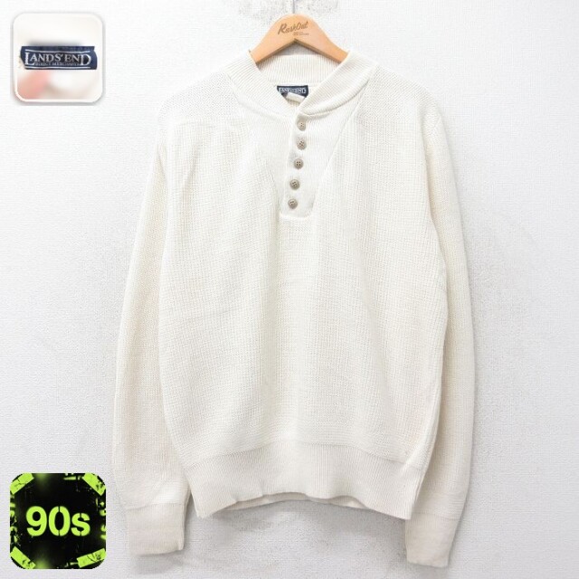 ランズエンド 90s 長袖セーター ホワイト XL | 古着