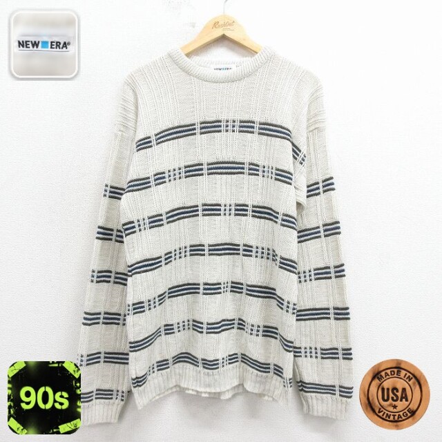 【50%OFF】ニューエラ 90s 長袖セーター ベージュ M | 古着