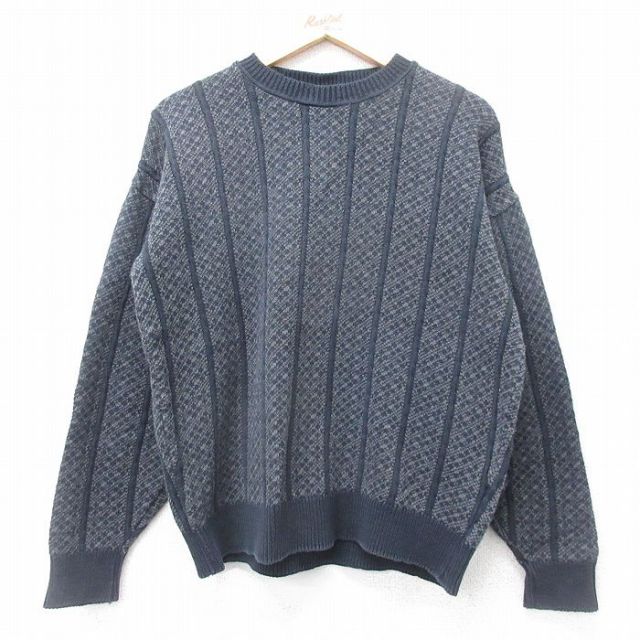 90s 長袖セーター ネイビー M | 古着