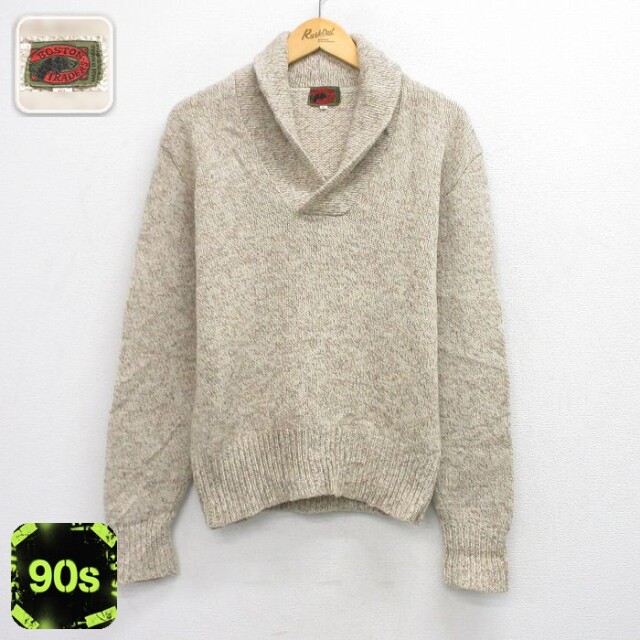 ボストントレダーズ 90s 長袖セーター ショールカラー ベージュ M | 古着