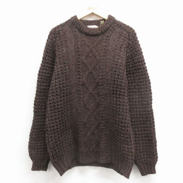 【20%OFF】オービス 80s 長袖セーター アラン ブラウン L | 古着