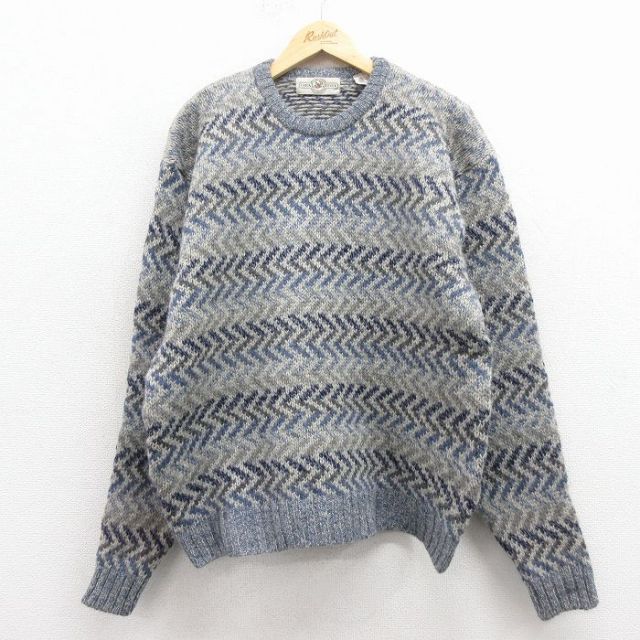 【20%OFF】シェットランドウール 00s 長袖セーター グレー L | 古着