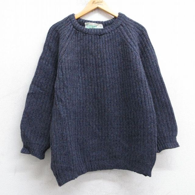 【20%OFF】90s ラグランセーター ネイビー L | 古着