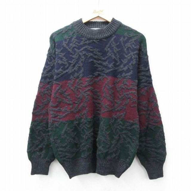 90s 長袖セーター モックネック グレー M | 古着