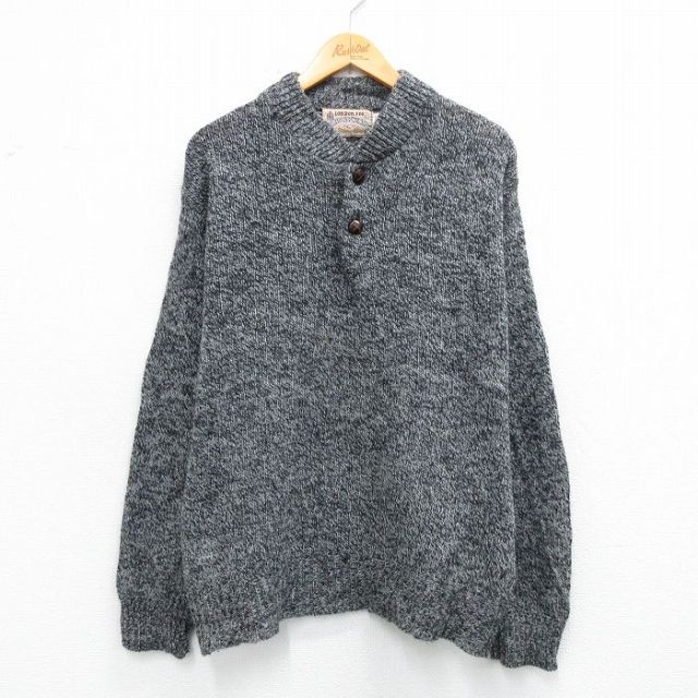 【20%OFF】ロンドンフォグ 90s 長袖セーター ヘンリーネック ブラック L | 古着