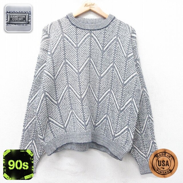 【50%OFF】90s 長袖セーター ホワイト L | 古着