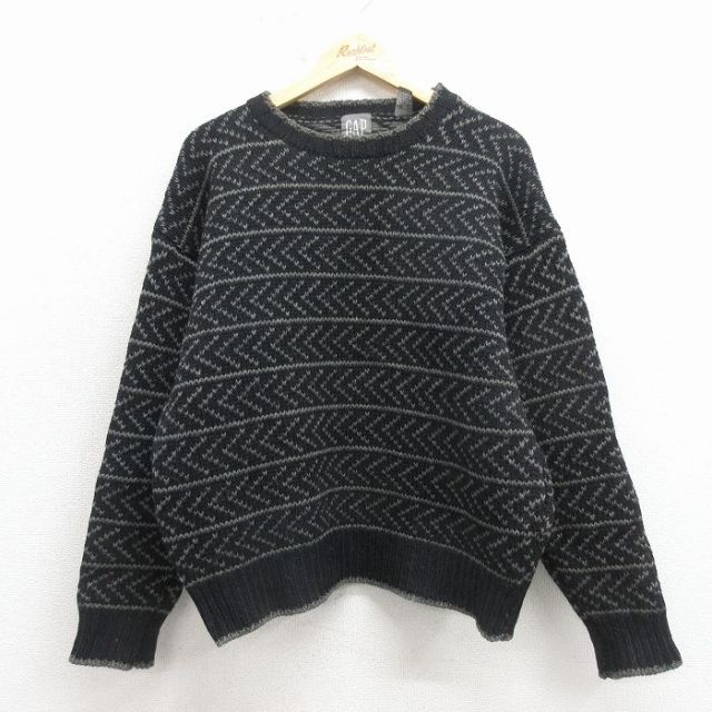 【20%OFF】ギャップ 90s 長袖セーター バーズアイ ブラック L | 古着