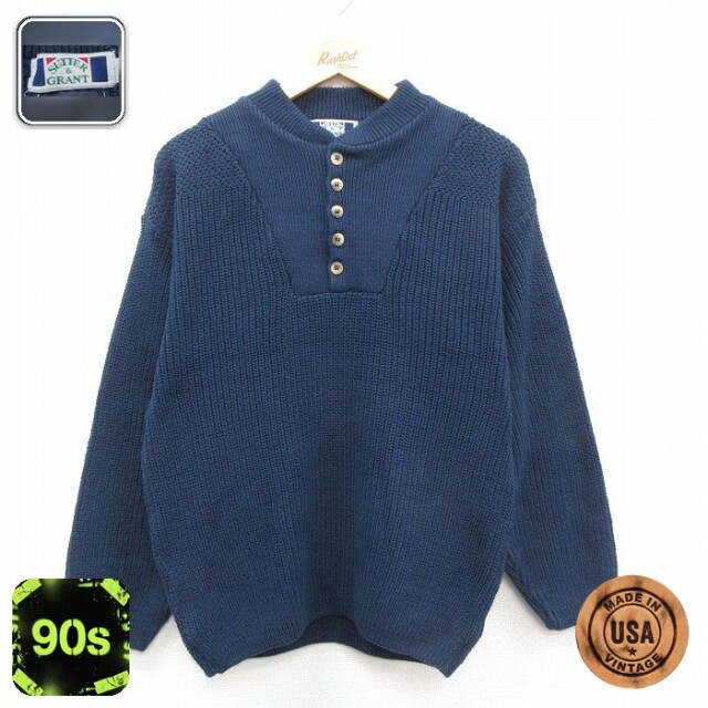 90s 長袖セーター ネイビー M | 古着