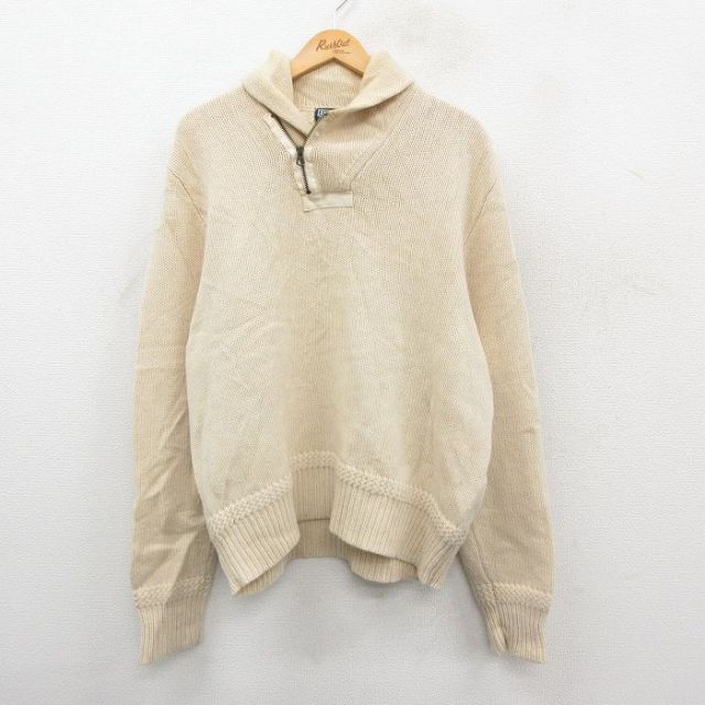 ラルフローレン 90s 長袖セーター ショールカラー 生成り ベージュ XL | 古着