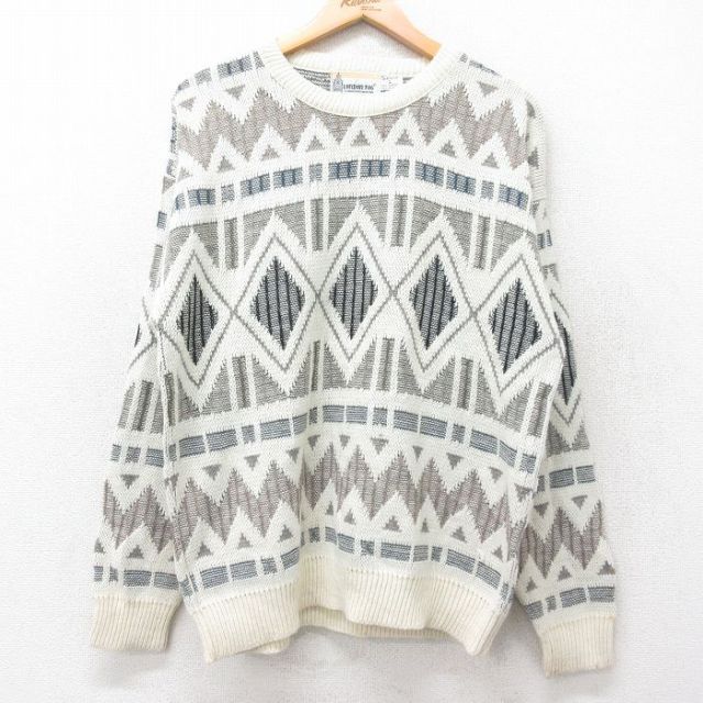 【20%OFF】ロンドンフォグ 90s 長袖セーター ホワイト L | 古着