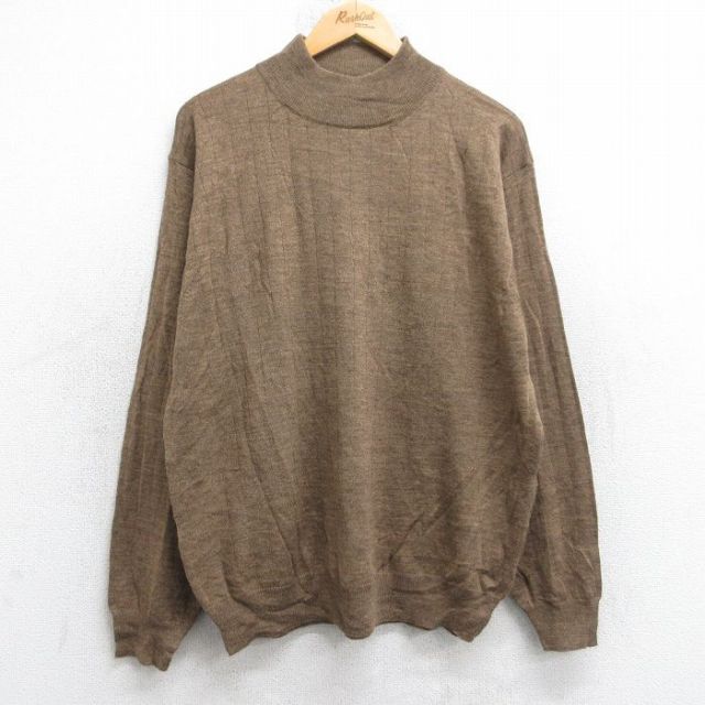 【20%OFF】90s 長袖セーター モックネック ブラウン L | 古着