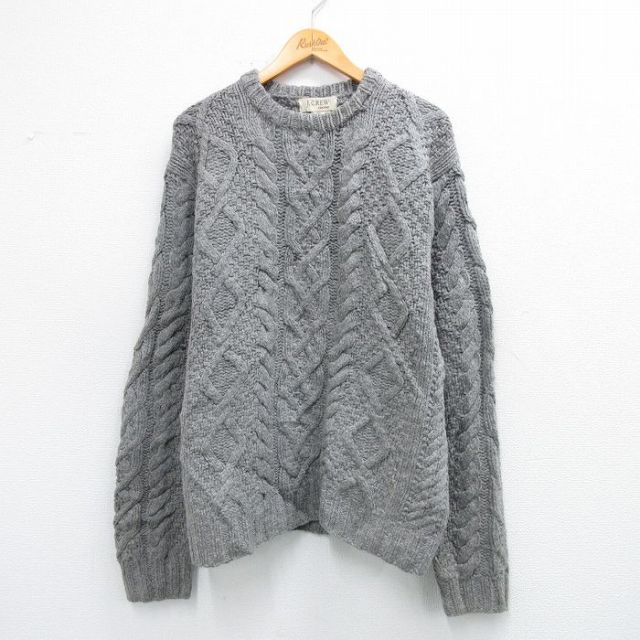 【20%OFF】ジェイクルー 00s 長袖セーター 手編み グレー XL | 古着