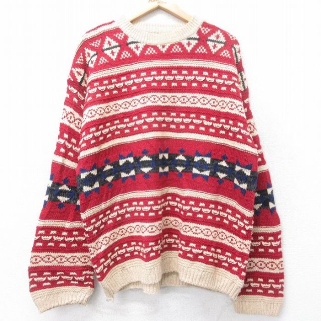 【20%OFF】STRUCTURE 長袖セーター レッド L | 古着
