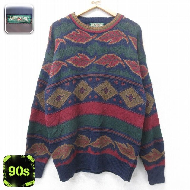 【50%OFF】アメリカンイーグル 90s 長袖セーター ネイビー L | 古着