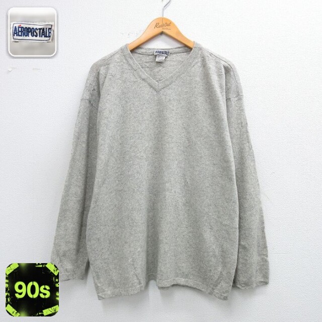【50%OFF】エアロポステール 90s 長袖セーター グレー L | 古着