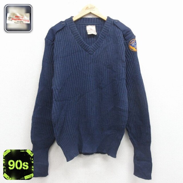 コマンド 90s 長袖セーター ヒジ当て ネイビー XL | 古着