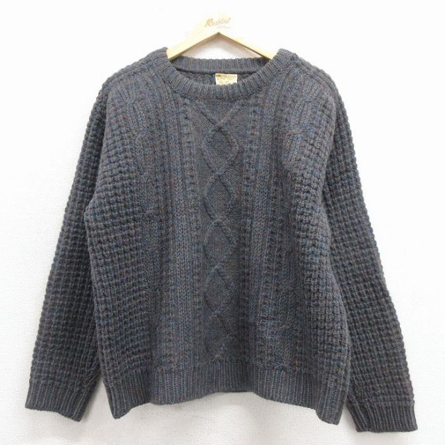 【20%OFF】長袖セーター ケーブル グレー L | 古着