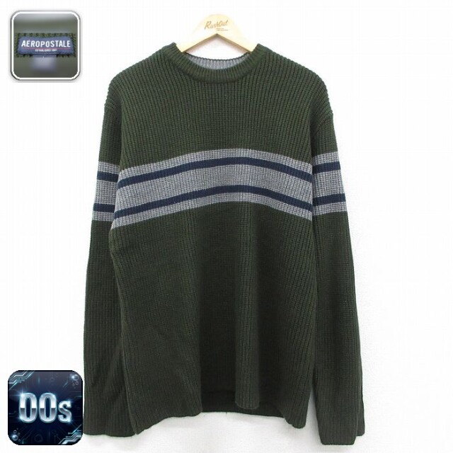【50%OFF】エアロポステール 00s 長袖セーター グリーン L | 古着