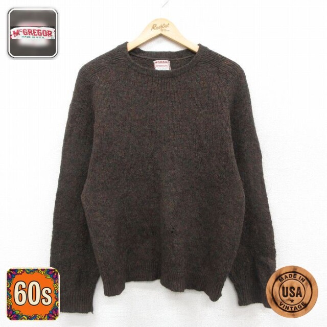 【50%OFF】マックレガー 60s セーター シェットランドウール ブラウン XL | 古着