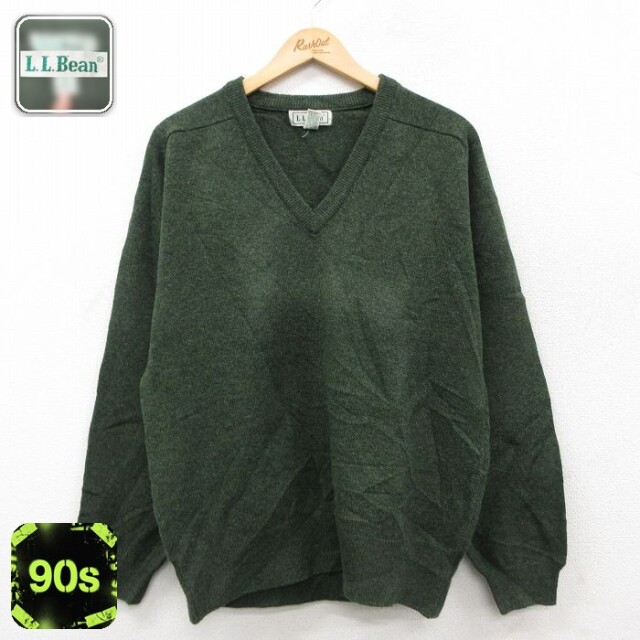 【50%OFF】エルエルビーン 90s 長袖セーター グリーン XL | 古着
