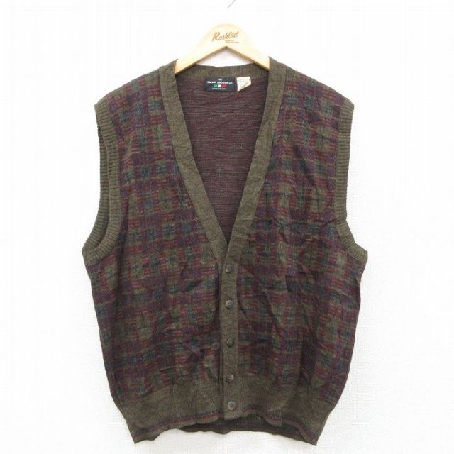 【20%OFF】グリーンチェック ベスト 80s L | 古着