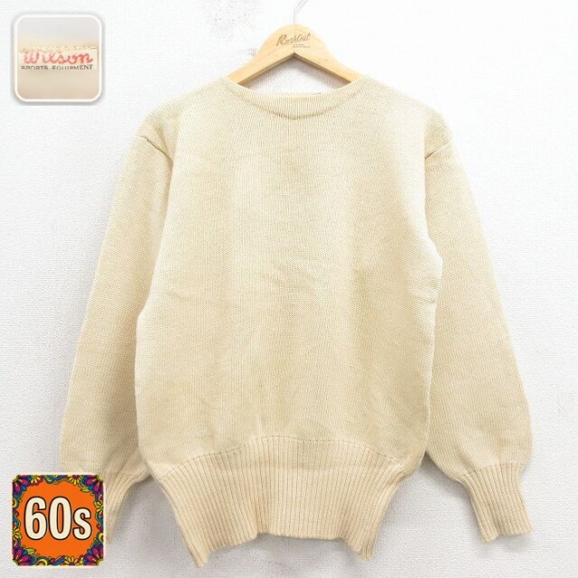 【50%OFF】ウィルソン 60s 長袖セーター ベージュ M | 古着