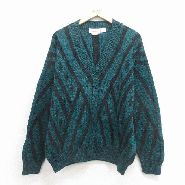 【20%OFF】90s 長袖セーター グリーン L | 古着