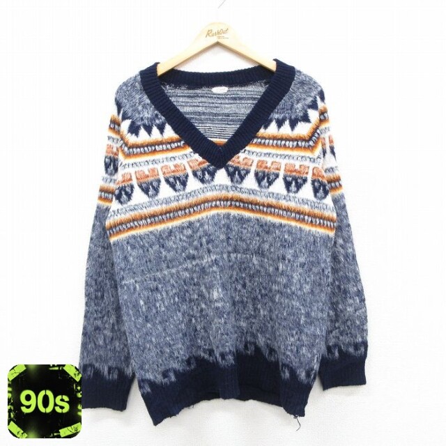 90s 長袖セーター ネイビー L | 古着