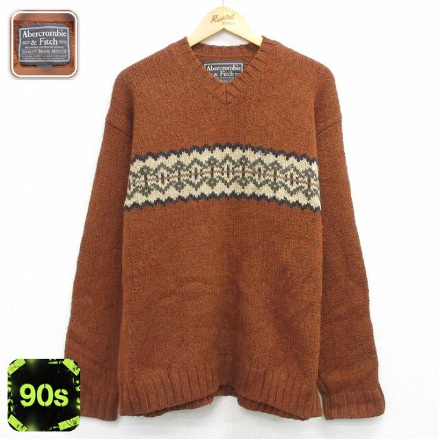 【50%OFF】アバクロンビー 90s 長袖セーター ブラウン XL | 古着