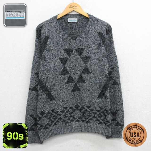 【50%OFF】90s 長袖セーター 霜降り グレー XL | 古着