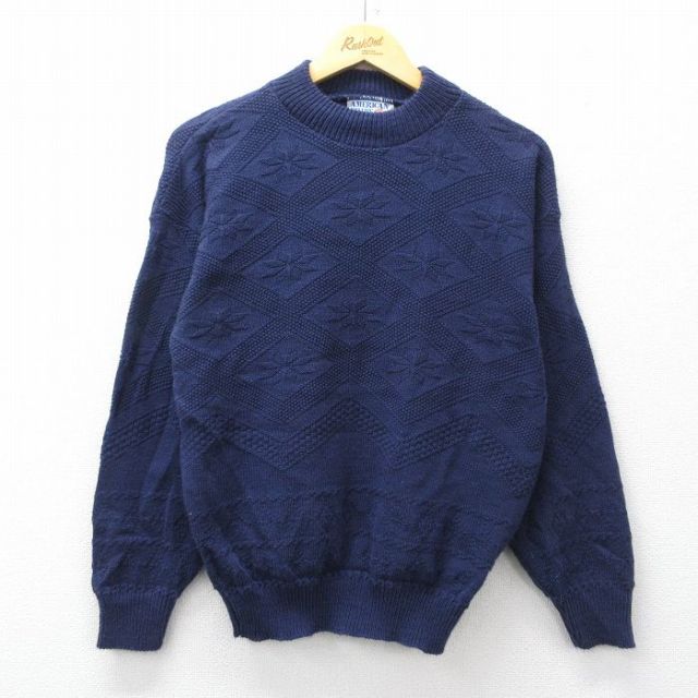 90s 長袖セーター ネイビー M | 古着